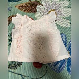 GAP Light Pink Eyelet Trim Top